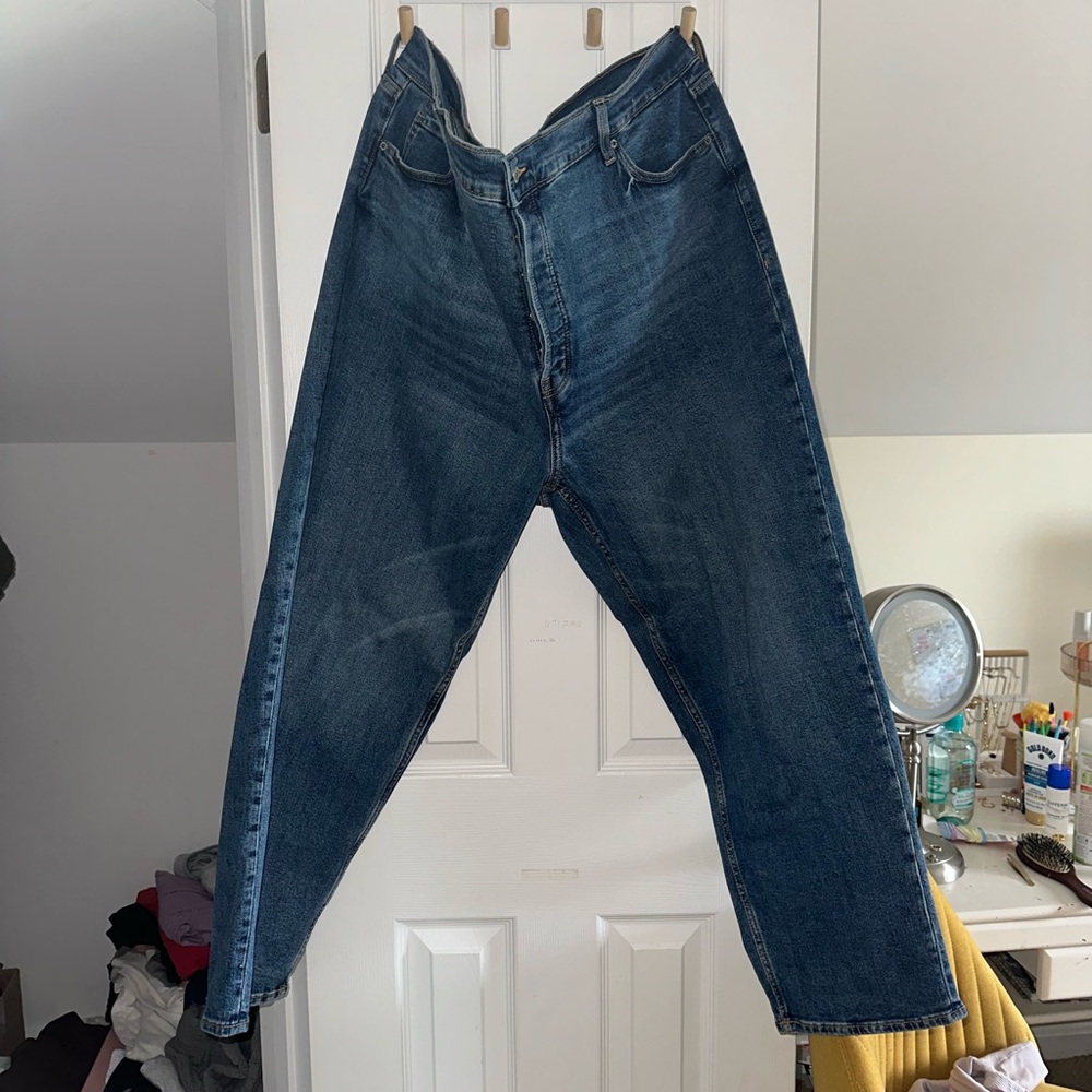 Old Navy size 24 extra high rise sky hi straight blue jeans